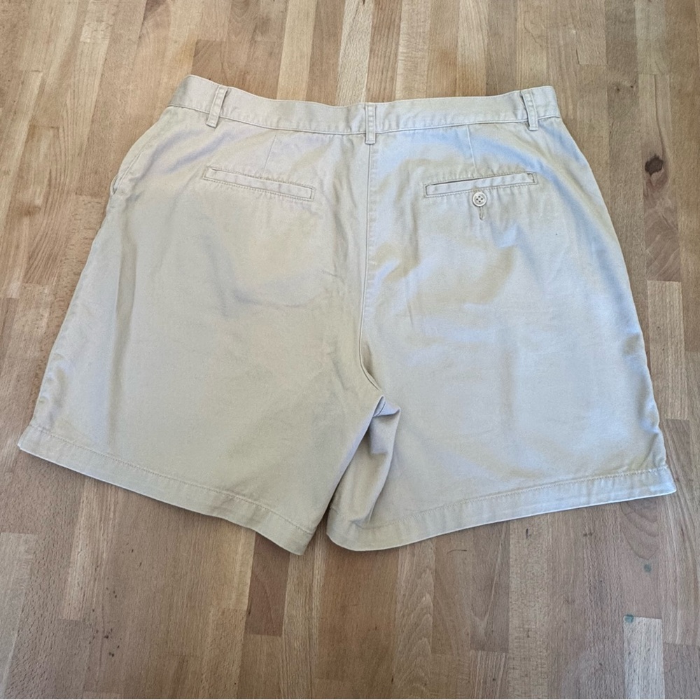 Lauren Ralph Lauren Khaki Flat Front Shorts Women’s 14 Classic Cotton Preppy - Picture 2 of 16